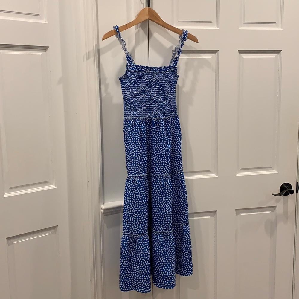 Floral Print Smocked Midi Dress